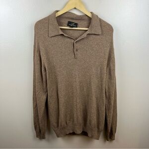 Men's Polo Collar Sweater in Light Brown
